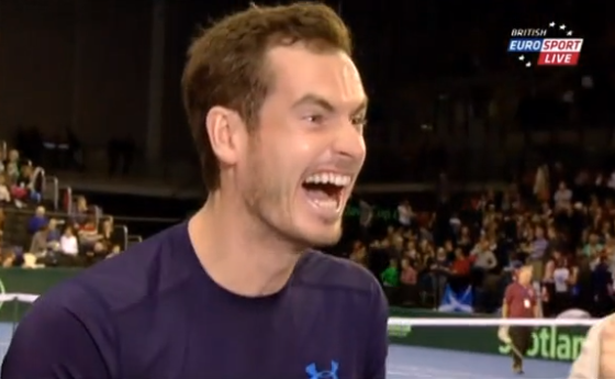 Andy Murrays reaktion när han får veta att Dominic Inglot har en flickvän.